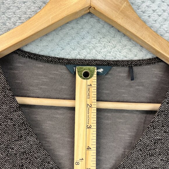 Toad&Co Womens Dress Herringbone V Neck Half Sleeve Belted Organic Cotton Small - Picture 5 of 15